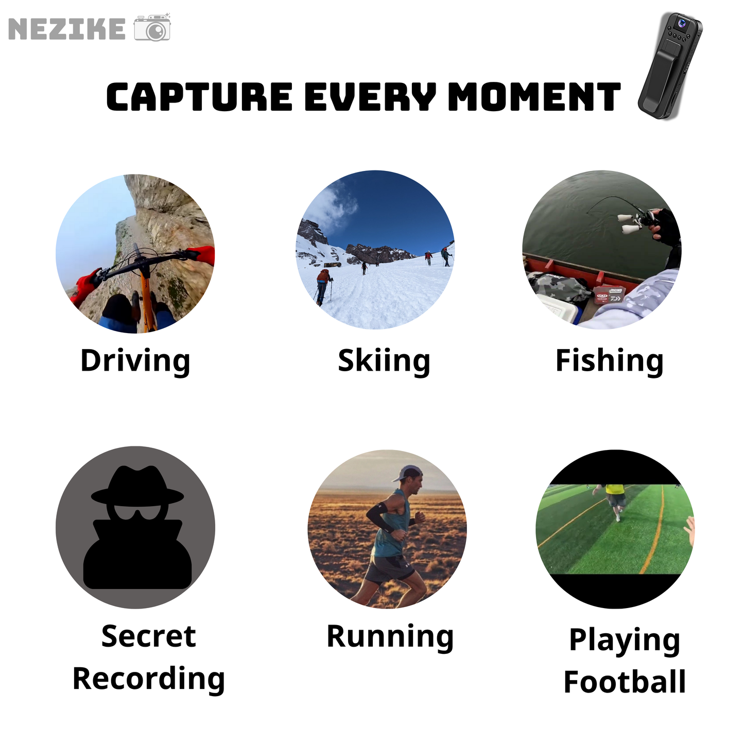 NEZIKE™ – Clip Action Camera